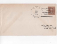 USS Badger 1938 Villefranche  France postmark     E.M. Brazelton cover