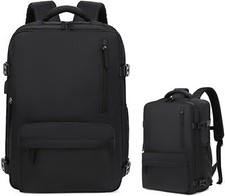 Travel Backpack,Travel Laptop Backpack with USB Charging Port - Black