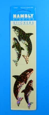 Vintage Hambly Glittery Killer Whales 1 Sheet Sticker Pack