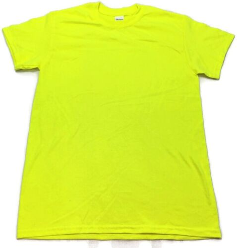 Mens's Safety Yellow Cotton Blend High Vis Long Short Sleeve T Shirt X2 Small - Picture 2 of 12