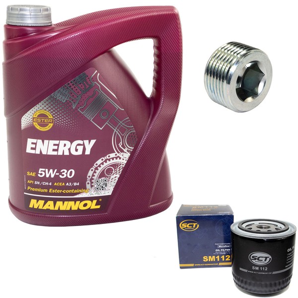 MotoröL ÖLfilter SM112 5W30 4Liter + ÖLablassschraube FüR Lancia Dedra Delta-image