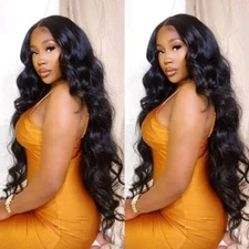 Body Wave Transparent Lace Frontal Wig T Part Brazilian Human Remy Hair 