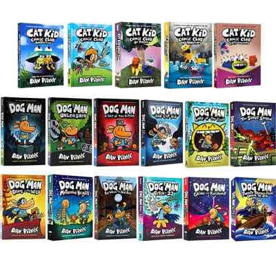 18 Books Dog Man Graphic Novels Book Set Hardcover Dogman