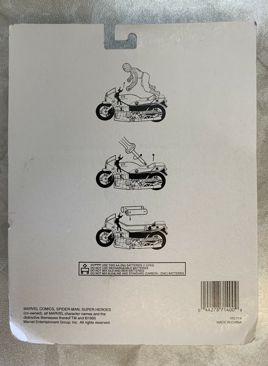 1995 Spider-Man Mystery Bump & Go Motorcycle NOS MIP | eBay