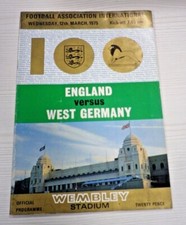 1975 ENGLAND v WEST GERMANY Programme 12th March 1975 Wembley
