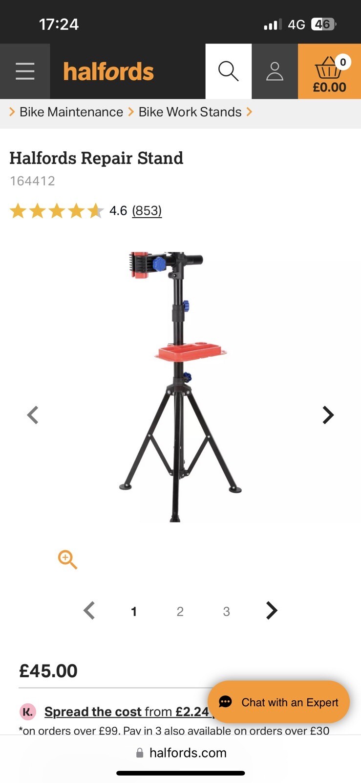 Halfords Bike Bicycle Repair Maintenance Stand Tray Clamp Collect Herts