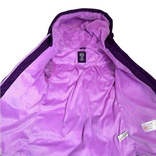 Wonder Nation Mädchen dunkel lila gesteppte Luftpolster gefütterte Jacke Fleece Gr. XL 14-16 - Bild 9 von 12