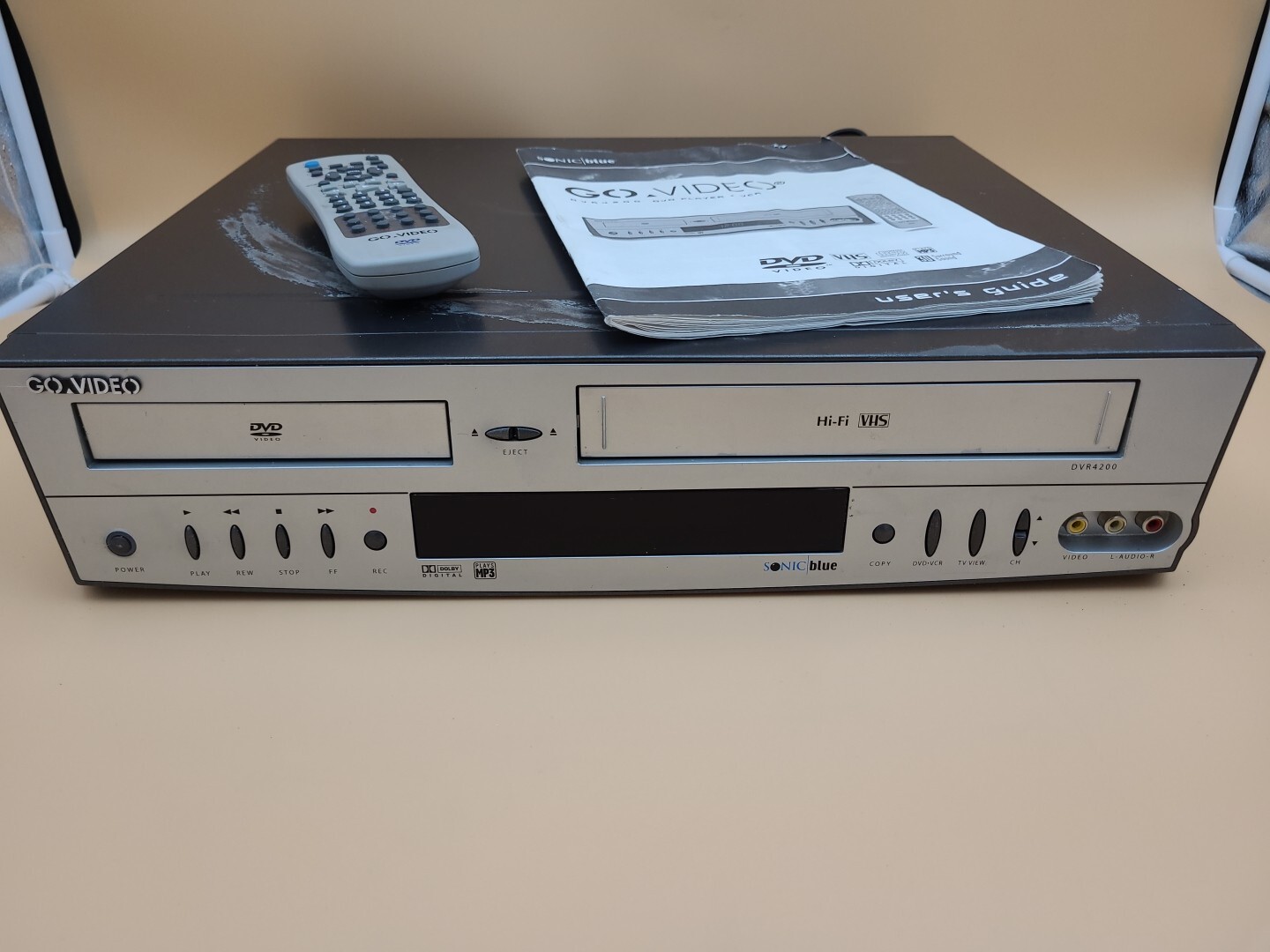 GoVideo DVR4200 DVD VHS VCR Dual Deck Combo Player CD MP3 3D Surround Sound