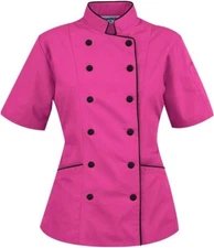 Chef Coat Women Double Breasted Jacket Kitchen Uniform
