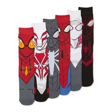 Spider-Man Men's Crew Socks, 6-Pack Shoe Size 8-12