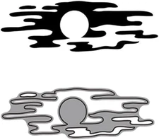 Moon Reflection Decoration Cutting Die, Paper Die Cuts, Cutting Dies for Card Ma
