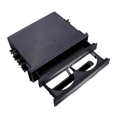 Caja de almacenamiento portavasos de bolsillo instalación radio tablero doble 2 Din para automóvil SUV Foto 2 de 4
