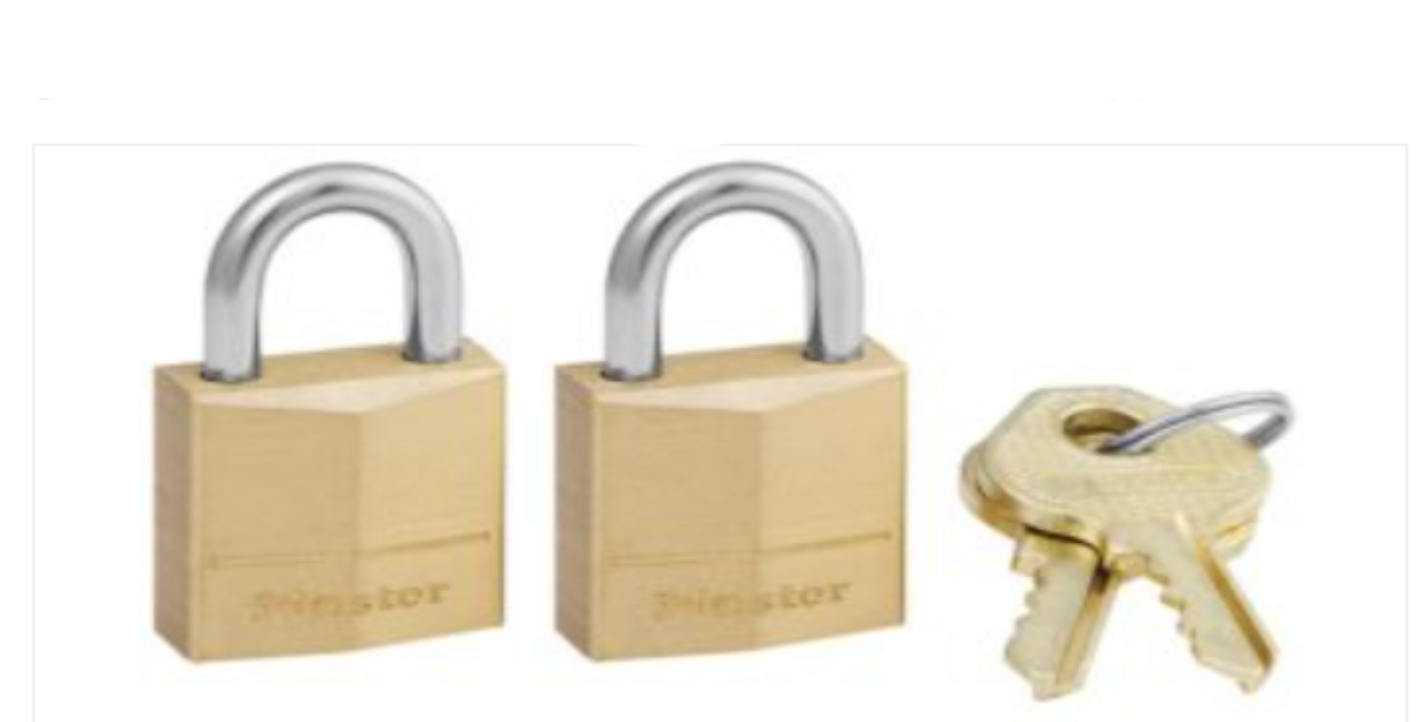 MASTER LOCK - 2 LUCCHETTI IN OTTONE MASSICCIO - ARCO ACCIAIO 20x11x3MM