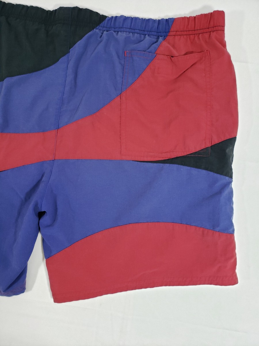 カラーリング◎ 90's nautica swim shorts vintage VINTAGE NAUTICA BLUE GREEN SWIMMING SHORT TRUNK SIZE LARGE