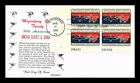 US COVER MIGRATORY BIRD TREATY 50TH ANNIVERSARY FDC PLATE BLOCK KHOL KRAFT