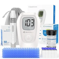 Glucoracy G-425 Blood Glucose Monitor Kit, Blood Sugar Test Kit with Lancing Dev