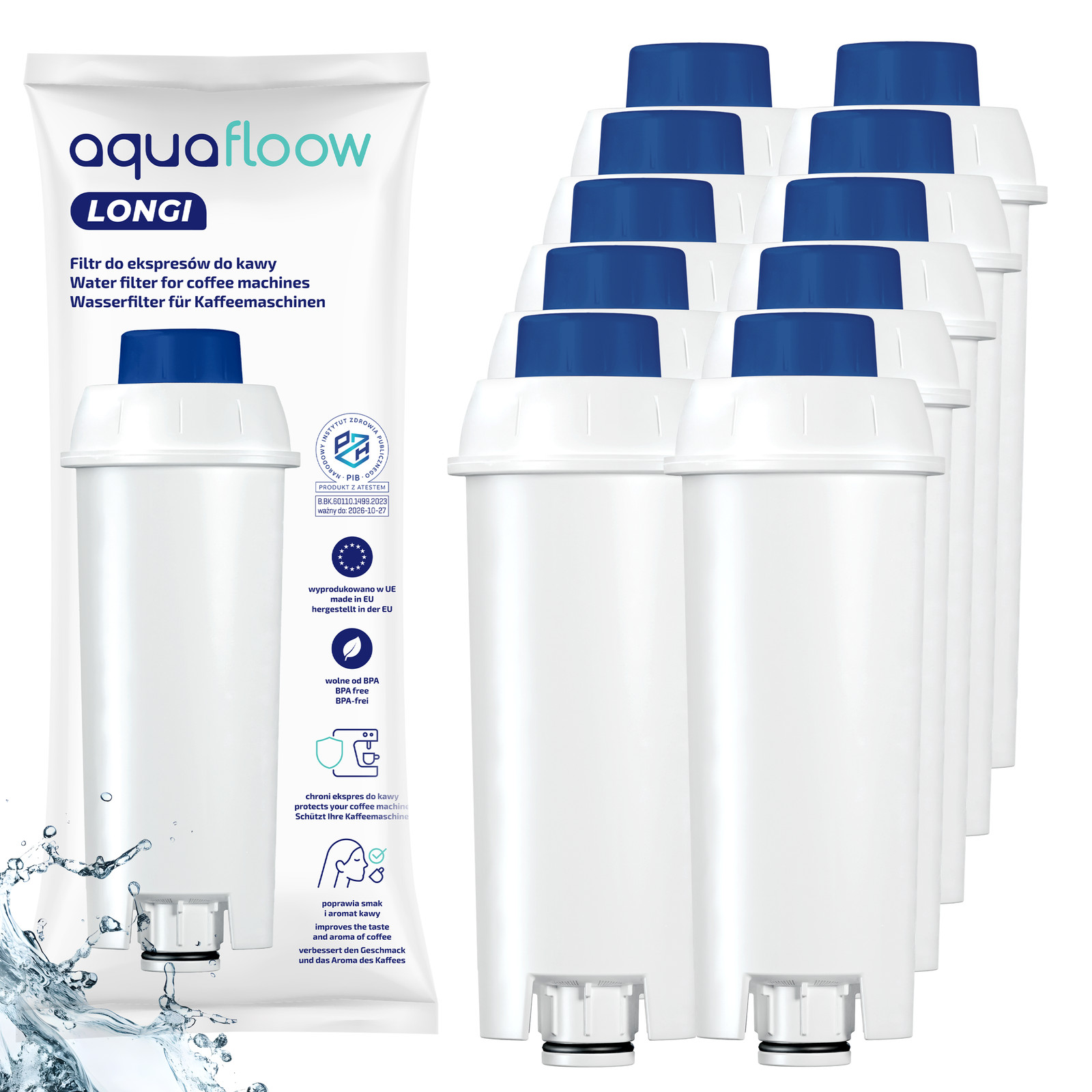 10x Wasserfilter kompatibel mit Delonghi DLS C002 / SER3017 ECAM ESAM ETAM BCO