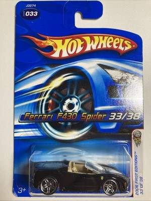 HOT WHEELS 2006 #33 FIRST EDITIONS FERRARI F430 SPIDER PR5 WHEELS NICE BLACK