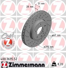 2x ZIMMERMANN Bremsscheibe SPORT Z 400.3695.52 für W242 KLASSE W176 W246 CLA GLA 2x ZIMMERMANN Bremsscheibe SPORT Z 400.3695.52 für W242 KLASSE W176 W246 CLA GLA