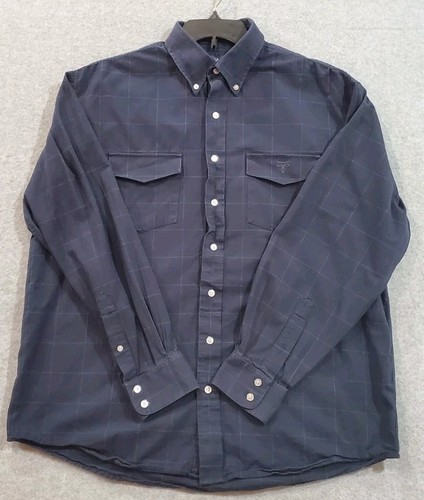 Lucchese Herren Classics Button-Up Hemd Gr. Large Western Langarm Blau