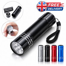 Super Bright Mini 9 LED Bulb Pocket Torches Small Keyring Torch Flashlight UK