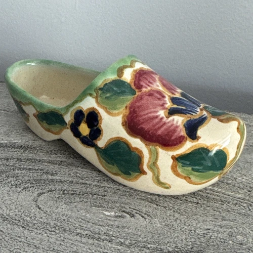 Regina Gouda Pottery Ceramic Shoe Klomp Clog 5” Holland Netherlands Vintage