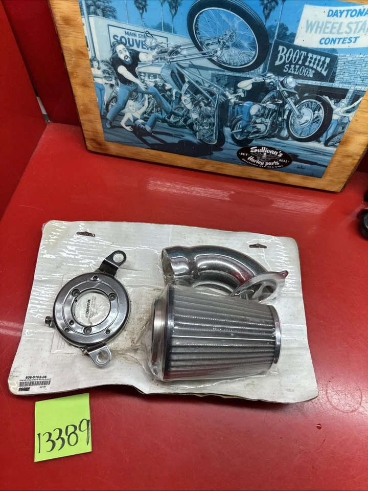 Filtro limpiador de aire Cobra CONE SISTEMA DE ADMISIÓN cromado Harley SOFTAIL DYNA 00-17 NUEVO Foto 4 de 4