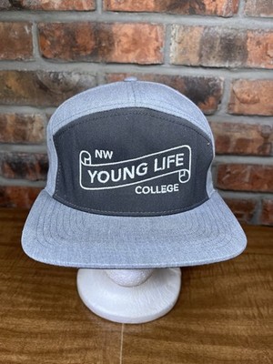 Young Life College Northwest 5 Panel Two Tone Gray Strapback Hat Christian