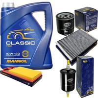 Inspektionspaket 5L Mannol 10W-40 FüR VW Lupo 1.4 16V 1.6 GTI Polo Seat Ibiza