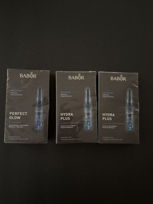 BABOR PERFECT GLOW 7 Ampoules HYDRATION .06oz/2mL HYDRA PLUS NEW