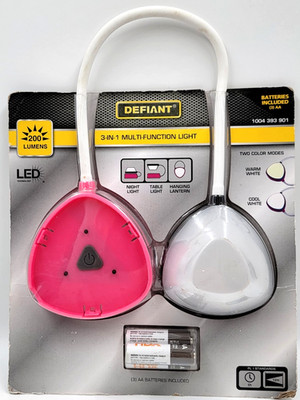 Defiant 3-in-1 Multi-function Light Pink & Grey Energy Efficient With Batteries
