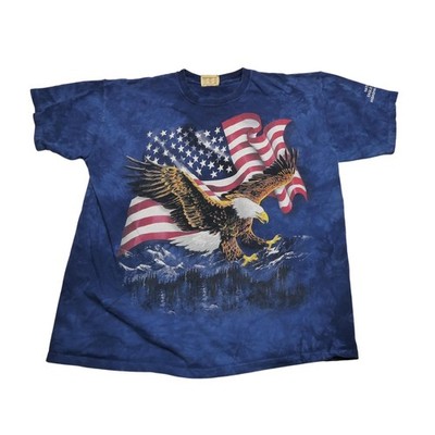 The Mountain Shirt Mens 2XL Blue Eagle American Flag National Eagle Center USA