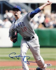 Chris Rusin Chicago Cubs Signed 8x10 Photo PSA