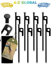 8 Pack Tent Stakes Heavy Duty Forged Steel Camping Stakes for Ground Outdoor Dec