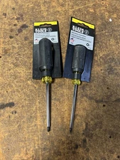 Klein Tools 661 & 662 #1 & #2 Square-Recessed Tip Screwdriver - 4" Round-Shank