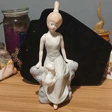 Collectable Vintage Lady Porcelain Figurine with Puppy Dog