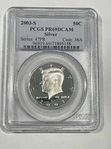 2003-S Kennedy Silver Half Dollar Graded PCGS PR-69 DCAM.