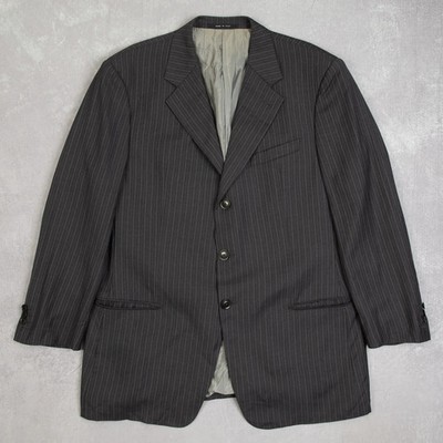 Giorgio Armani Vintage Nadelstreifen Blazer Anzug Jacke X-Large Herren 90er Grau