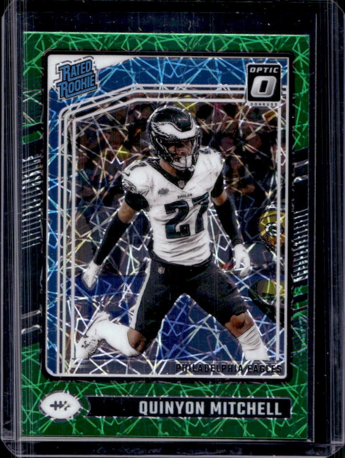 2024 Donruss Optic Quinyon Mitchell Green Velocity Rated Rookie #282 Eagles