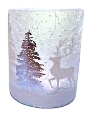 Yankee Candle WONDERLAND Crackle Glass Votive or Tea Light Holder - FREE SHIP