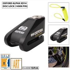 Oxford Alpha XD14 Motorrad Scheibenschloss Edelstahl sicher verkauft 14 mm Stift schwarz