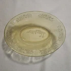 VTG Sharon CABBAGE ROSE 9.5" Oval Vegetable Bowl Depression Glass Yellow Amber