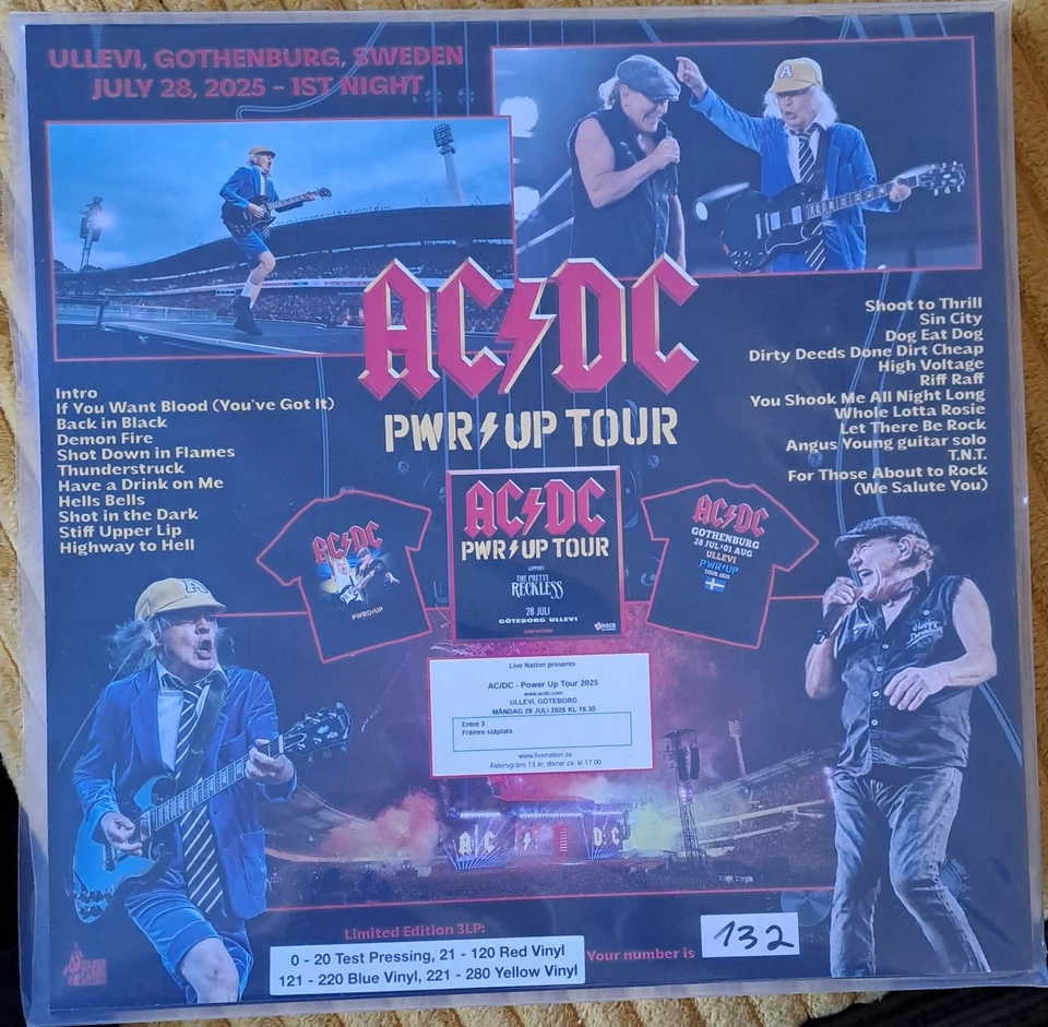 AC/DC Power Up Tour Sweden Gothenberg 2025 3 Vinyl LP - Image 2 of 2