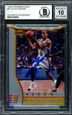 SALE! Allen Iverson Signed 1996-97 Bowman's Best RC R1 76ers Auto GM 10 Beckett
