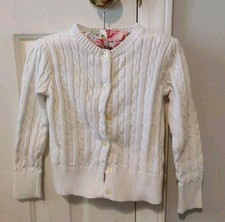 CHAPS Girls Long Sleeve Knit Button Sweater Cardigan Size  4T | 100% Cotton 