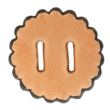 C-TY06 06 Pack Hilason Slotted Scalloped Leather Rosette Concho Saddle Tack Tan