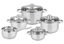 ELO Topfset Galactica 5tlg Induktion Edelstahl Glasdeckel Volumenskala 24cm