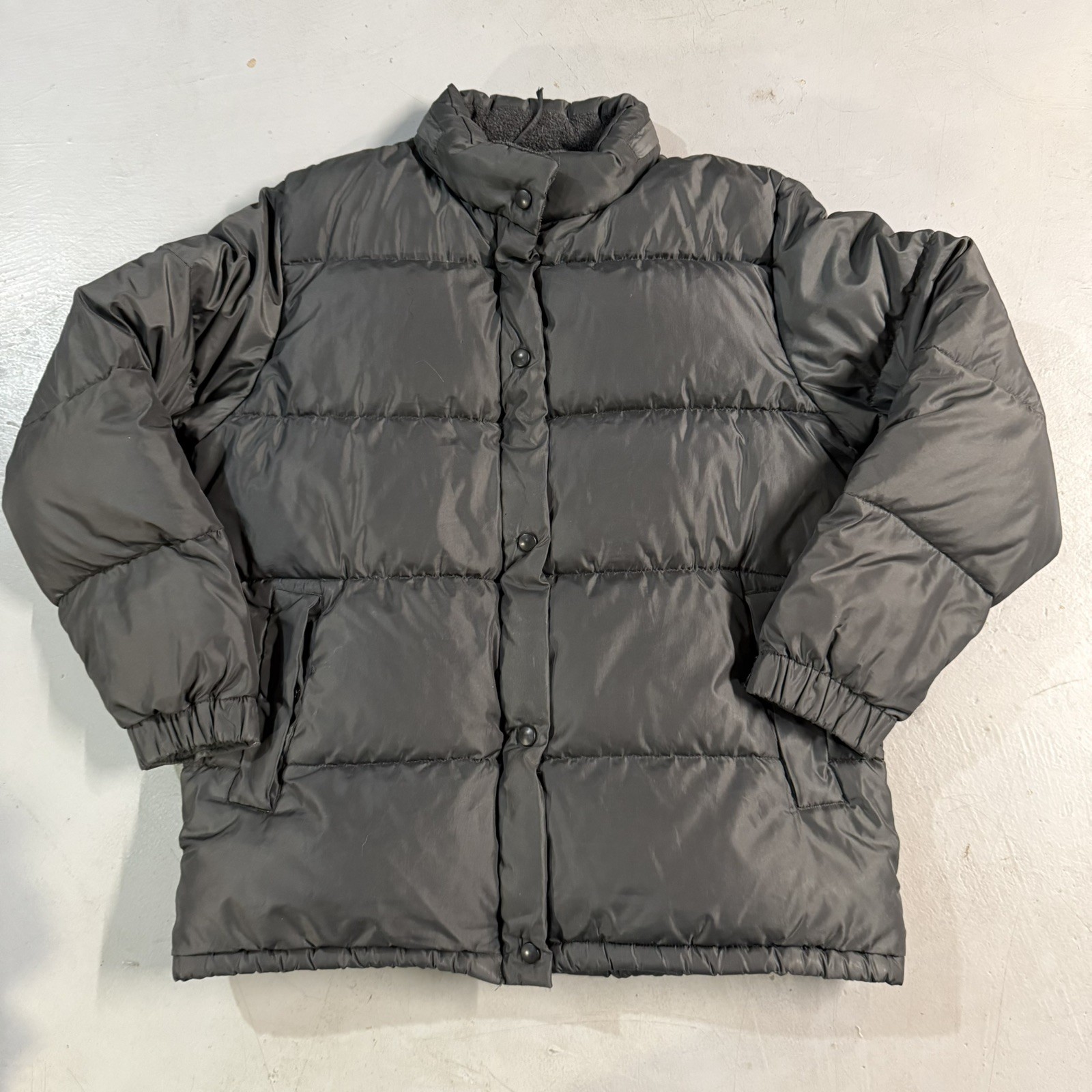 Vintage Gap Down Puffer Jacket Mens Medium Green Hooded Oversized Y2K