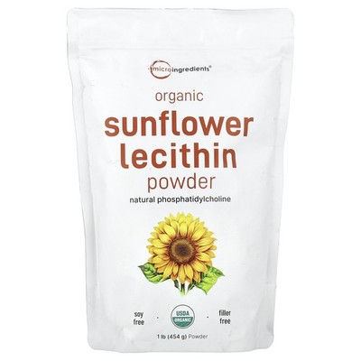 Organic Sunflower Lecithin Powder, 1 lb (454 g)