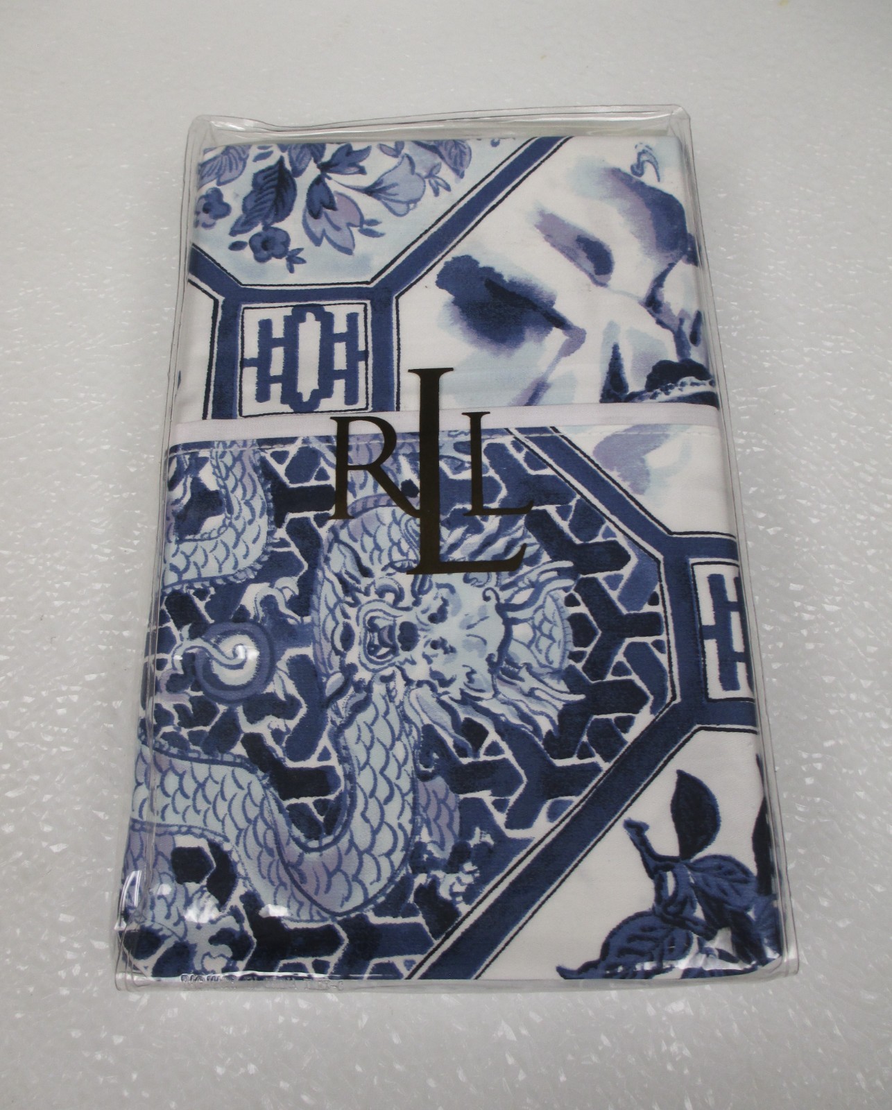 Ralph Lauren PALM HARBOR 450TC White Blue Octagonal Floral Standard Pillowcases